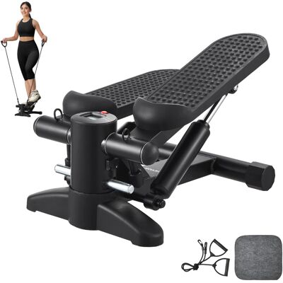 VEVOR - Stair Stepper, Mini Stepper for Exercise at Home, Hydraulic Fitness Stepper with Resistance Bands - White,Black VEVOR - Stair Stepper, Mini Stepper for Exercise at Home, Hydraulic Fitness Stepper with Resistance Bands - White,Black