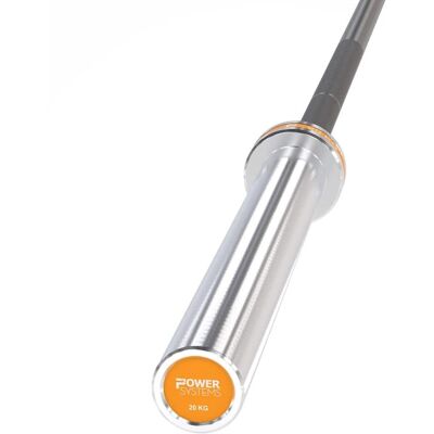 Power Systems - 20kg Men’s Hybrid Olympic Barbell - 86'' Black Zinc and Stainless Steel Weight Bar - Silver Power Systems - 20kg Men’s Hybrid Olympic Barbell - 86'' Black Zinc and Stainless Steel Weight Bar - Silver