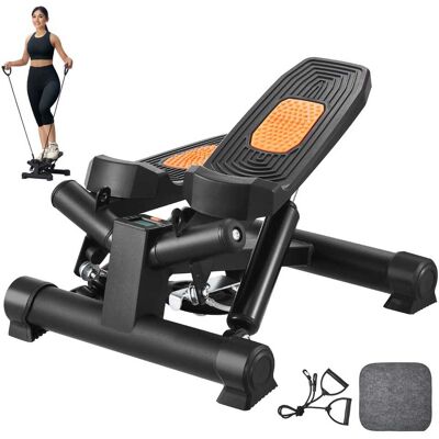 VEVOR - Stair Stepper, Mini Stepper for Exercise at Home, Hydraulic Fitness Twist Stepper with Resistance Bands - Black,Orange VEVOR - Stair Stepper, Mini Stepper for Exercise at Home, Hydraulic Fitness Twist Stepper with Resistance Bands - Black,Orange