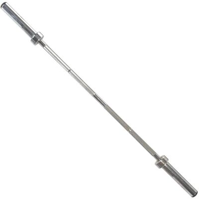 Power Systems - Short Olympic Bar - 60'' Steel Weightlifting Bar with 275 lb Capacity and 9.5'' Sleeve - Silver Power Systems - Short Olympic Bar - 60'' Steel Weightlifting Bar with 275 lb Capacity and 9.5'' Sleeve - Silver