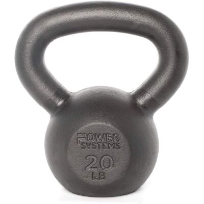 Power Systems - Cast Iron Kettlebell -20 lb - Strength Training Kettlebells for Home Gym Workouts - Black Power Systems - Cast Iron Kettlebell -20 lb - Strength Training Kettlebells for Home Gym Workouts - Black