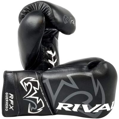 RIVAL - Boxing RFX Guerrero HDEF Pro Fight Lace-Up Boxing Gloves - 8 oz. - Black RIVAL - Boxing RFX Guerrero HDEF Pro Fight Lace-Up Boxing Gloves - 8 oz. - Black