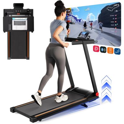 Superun - Folding 15 HP Small Treadmills for Home Portable Running Treadmill with Handles - Blackorange Superun - Folding 15 HP Small Treadmills for Home Portable Running Treadmill with Handles - Blackorange