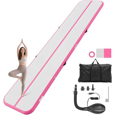 VEVOR - Inflatable Gymnastics Air Mat 16.4 ft Training Mats w/ Electric Pump, 4 inches Thick Sturdy Tumble Track, Tumbling Mat - Pink VEVOR - Inflatable Gymnastics Air Mat 16.4 ft Training Mats w/ Electric Pump, 4 inches Thick Sturdy Tumble Track, Tumbling Mat - Pink