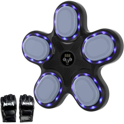 Topteng - Smart Bluetooth Music Boxing Machine with Gloves - 9 Training Modes, Wall-Mounted, LED Counter for Home Gym & Fitness - Black Topteng - Smart Bluetooth Music Boxing Machine with Gloves - 9 Training Modes, Wall-Mounted, LED Counter for Home Gym & Fitness - Black
