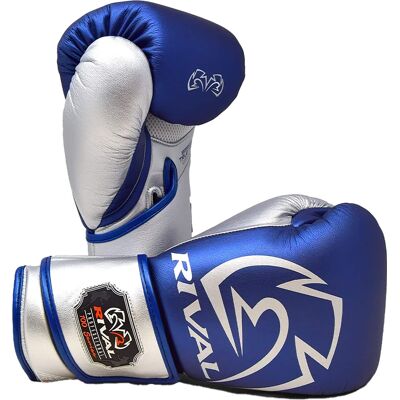 RIVAL - Boxing RB100 Professional Bag Glove - Medium - Blue/Silver RIVAL - Boxing RB100 Professional Bag Glove - Medium - Blue/Silver