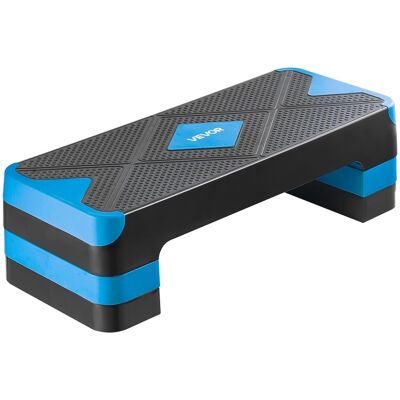 VEVOR - Aerobic Exercise Step Platform, 28-Inch Workout Aerobic Stepper, Height Adjustable Fitness Training Step Deck Trainer - Blue VEVOR - Aerobic Exercise Step Platform, 28-Inch Workout Aerobic Stepper, Height Adjustable Fitness Training Step Deck Trainer - Blue