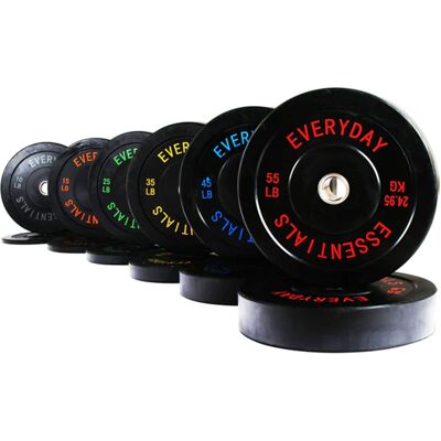 BalanceFrom Fitness - 370 Pound Olympic Bumper Strength Training Weight Plate Set - Black BalanceFrom Fitness - 370 Pound Olympic Bumper Strength Training Weight Plate Set - Black