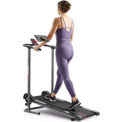 Sunny Health & Fitness - Smart Foldable Manual Treadmill w/ Fixed Incline, Trainer Led Workouts & Performance Tracking via Bluetooth SunnyFit App - Light Gray Sunny Health & Fitness - Smart Foldable Manual Treadmill w/ Fixed Incline, Trainer Led Workouts & Performance Tracking via Bluetooth SunnyFit App - Light Gray