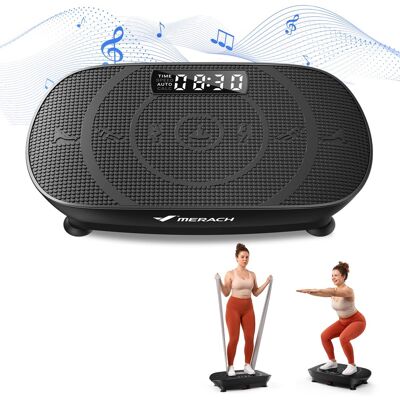 MERACH - Vibration Plate Whole Body Workout Power Exercise Machine Bluetooth, Silicone Pedal Fitness Home Plate Vibration - Black MERACH - Vibration Plate Whole Body Workout Power Exercise Machine Bluetooth, Silicone Pedal Fitness Home Plate Vibration - Black