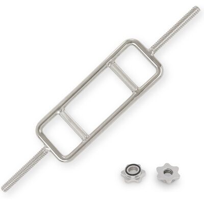 Sunny Health & Fitness - 34” Threaded Chrome Tricep Bar with Star-Lock Collars - Silver Sunny Health & Fitness - 34” Threaded Chrome Tricep Bar with Star-Lock Collars - Silver