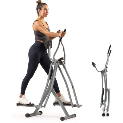 Sunny Health & Fitness - Smart Air Walk Elliptical Trainer, Foldable Low-Impact Glider with SunnyFit App for Workouts & Progress Tracking - Light Gray Sunny Health & Fitness - Smart Air Walk Elliptical Trainer, Foldable Low-Impact Glider with SunnyFit App for Workouts & Progress Tracking - Light Gray