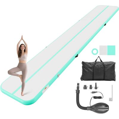 VEVOR - Inflatable Gymnastics Air Mat 20 ft Training Mats w/ Electric Pump, 4 inches Thick Sturdy Tumble Track, Tumbling Mat - Mint Green VEVOR - Inflatable Gymnastics Air Mat 20 ft Training Mats w/ Electric Pump, 4 inches Thick Sturdy Tumble Track, Tumbling Mat - Mint Green