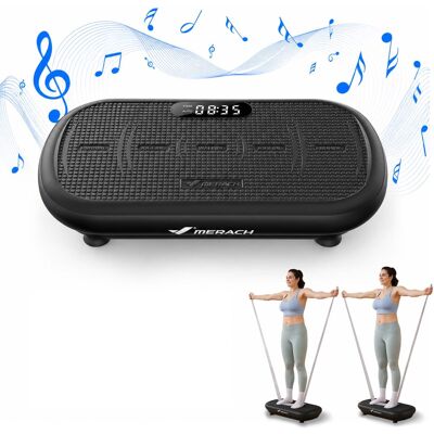 MERACH - Vibration Plate Exercise Machine Intelligent Automatic Speed Change Bluetooth Speaker Silicone Pedals for HomeGym - Black MERACH - Vibration Plate Exercise Machine Intelligent Automatic Speed Change Bluetooth Speaker Silicone Pedals for HomeGym - Black
