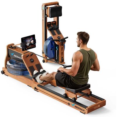 MERACH - Foldable Water Rowing Machine with Dual Water & Magnetic Resistance, Dedicated Monitor & Comfortable Seat - Oak MERACH - Foldable Water Rowing Machine with Dual Water & Magnetic Resistance, Dedicated Monitor & Comfortable Seat - Oak
