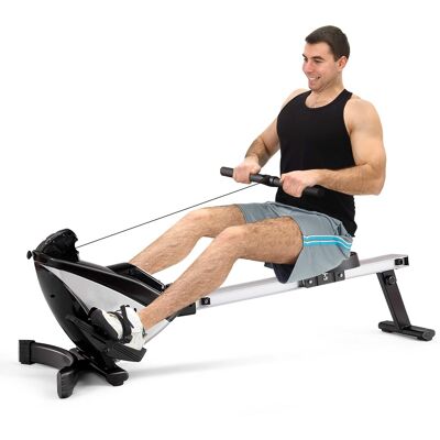 Costway - Magnetic Rowing Machine, Folding Rower with LCD Display and Adjustable Resistance, Exercise Cardio Fitness Equipm - Black/Grey Costway - Magnetic Rowing Machine, Folding Rower with LCD Display and Adjustable Resistance, Exercise Cardio Fitness Equipm - Black/Grey