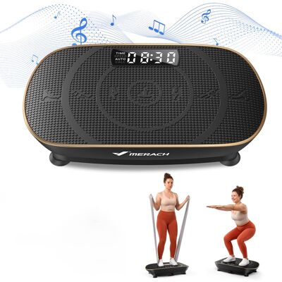 MERACH - Vibration Plate Whole Body Workout Power Exercise Machine Bluetooth, Silicone Pedal Fitness Home Plate Vibration - Gold MERACH - Vibration Plate Whole Body Workout Power Exercise Machine Bluetooth, Silicone Pedal Fitness Home Plate Vibration - Gold