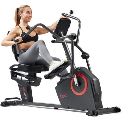 Sunny Health & Fitness - Premium Smart Programmable Electro-Magnetic Resistance Recumbent Elliptical Cross Trainer - Black Sunny Health & Fitness - Premium Smart Programmable Electro-Magnetic Resistance Recumbent Elliptical Cross Trainer - Black