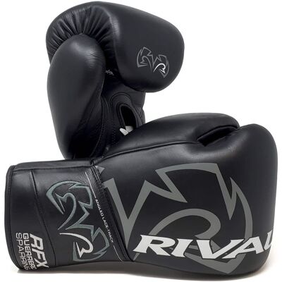 RIVAL - Boxing RFX-Guerrero SF-H Lace-Up Sparring Gloves - 18 oz. - Black RIVAL - Boxing RFX-Guerrero SF-H Lace-Up Sparring Gloves - 18 oz. - Black