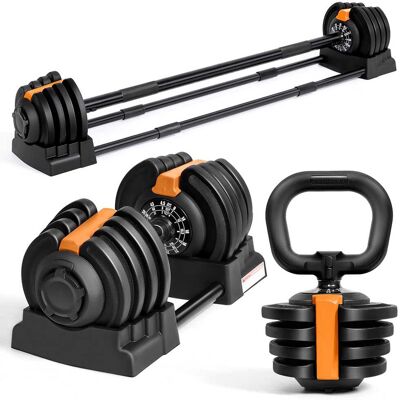 Brick Attic - Adjustable Dumbbell Set, Free Weights Dumbbells, 4 In 1 Weight Set, Dumbbell, Barbell, Kettlebell, Push-up - Orange Brick Attic - Adjustable Dumbbell Set, Free Weights Dumbbells, 4 In 1 Weight Set, Dumbbell, Barbell, Kettlebell, Push-up - Orange