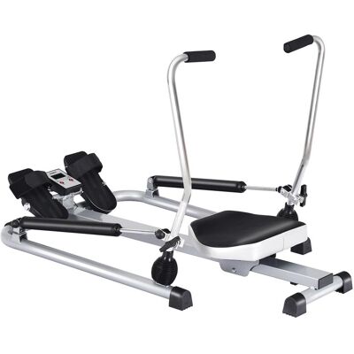 Costway - Exercise Rowing Machine Rower with Adjustable Double Hydraulic Resistance Home Gym - Black/Silver Costway - Exercise Rowing Machine Rower with Adjustable Double Hydraulic Resistance Home Gym - Black/Silver