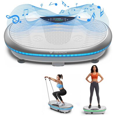 MERACH - 4D Vibration Plate, Whole Body Plate Vibration with 120 Speeds, LED Lights Bluetooth Speaker, Full Body Workout - White MERACH - 4D Vibration Plate, Whole Body Plate Vibration with 120 Speeds, LED Lights Bluetooth Speaker, Full Body Workout - White