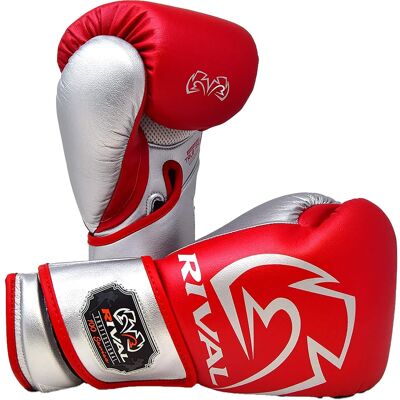 RIVAL - Boxing RB100 Professional Bag Glove - Large - Red/Silver RIVAL - Boxing RB100 Professional Bag Glove - Large - Red/Silver