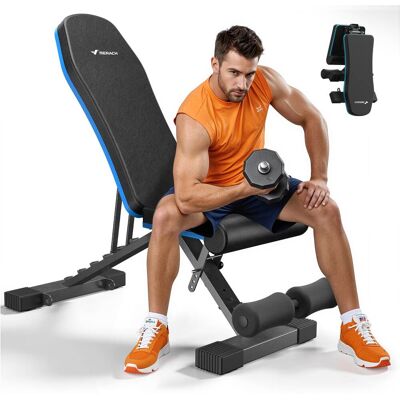 MERACH - Adjustable Weight Dumbbell Bench with Leg Extension, 990LBS Capacity Foldable Workout Bench for Home Gym - Black&Blue MERACH - Adjustable Weight Dumbbell Bench with Leg Extension, 990LBS Capacity Foldable Workout Bench for Home Gym - Black&Blue