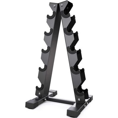 FED Fitness - Dumbbell Rack Stand Only, Weight Rack for Dumbbells Compact A-Frame Home Gym Space Saver, 480 LBS Weight Capacity - Black FED Fitness - Dumbbell Rack Stand Only, Weight Rack for Dumbbells Compact A-Frame Home Gym Space Saver, 480 LBS Weight Capacity - Black
