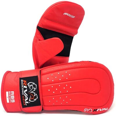 RIVAL - Boxing RB5 Hook and Loop Leather Training Bag Mitts - Large - Red RIVAL - Boxing RB5 Hook and Loop Leather Training Bag Mitts - Large - Red