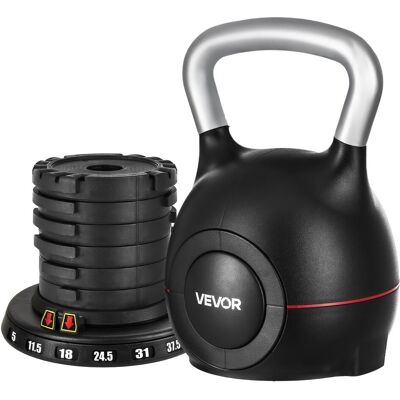 VEVOR - Kettlebell, Adjustable Kettlebell with 7 Weight Levels (5, 11.5, 18, 24.5, 31, 37.5, 44 lbs) - Black VEVOR - Kettlebell, Adjustable Kettlebell with 7 Weight Levels (5, 11.5, 18, 24.5, 31, 37.5, 44 lbs) - Black