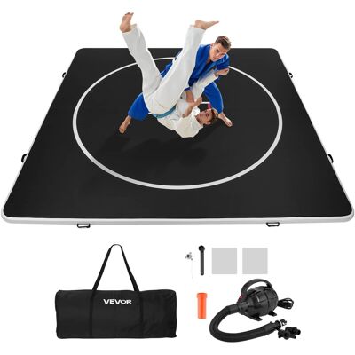 VEVOR - 13x13 ft Wrestling Mat Inflatable, Martial Arts Thick Mat for Home Gym Exercise, PVC Foldable Training Mats - Black VEVOR - 13x13 ft Wrestling Mat Inflatable, Martial Arts Thick Mat for Home Gym Exercise, PVC Foldable Training Mats - Black