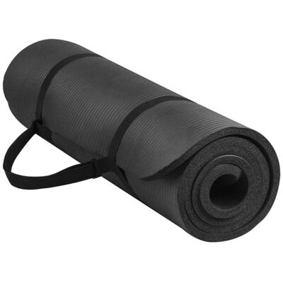 BalanceFrom Fitness - GoYoga 71x24in Anti Tear Exercise Yoga Mat with Strap - Black BalanceFrom Fitness - GoYoga 71x24in Anti Tear Exercise Yoga Mat with Strap - Black