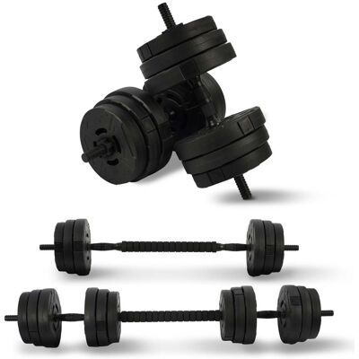 Fitvids - 2 in 1 Adjustable Dumbbell Set, 60lbs Free Weights Set with Connector - Black Fitvids - 2 in 1 Adjustable Dumbbell Set, 60lbs Free Weights Set with Connector - Black