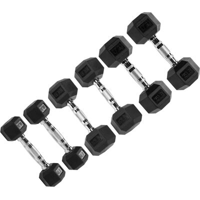 Signature Fitness - Hex Dumbbells Strength Workout Equipment Set of 5, 10 & 15 lbs - Black Signature Fitness - Hex Dumbbells Strength Workout Equipment Set of 5, 10 & 15 lbs - Black