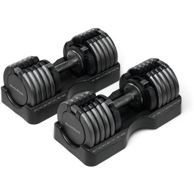 NordicTrack - 55 lb. Select-A-Weight Dumbbell Pair - Black NordicTrack - 55 lb. Select-A-Weight Dumbbell Pair - Black