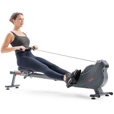 Sunny Health & Fitness - Dual Rail Magnetic Rowing Machine with 16-Level Quiet Resistance & Bluetooth Performance Tracking via SunnyFit App - Gray Sunny Health & Fitness - Dual Rail Magnetic Rowing Machine with 16-Level Quiet Resistance & Bluetooth Performance Tracking via SunnyFit App - Gray