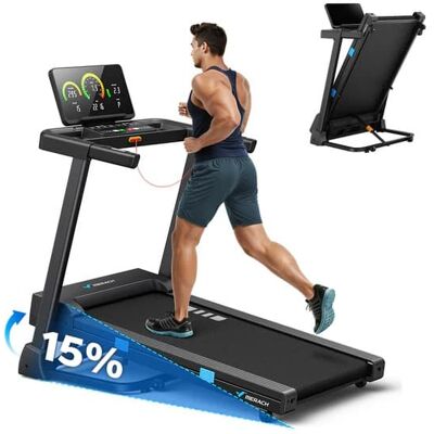 MERACH - T12 Incline Treadmill with Incline 15%, 300LBS, Foldable Handle, 3HP, 17.32" × 43.31" Spacious Running Belt - Black MERACH - T12 Incline Treadmill with Incline 15%, 300LBS, Foldable Handle, 3HP, 17.32" × 43.31" Spacious Running Belt - Black