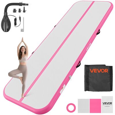 VEVOR - Inflatable Gymnastics Air Mat 10 ft Training Mats w/ Electric Pump, 4 inches Thick Sturdy Tumble Track, Tumbling Mat - Pink VEVOR - Inflatable Gymnastics Air Mat 10 ft Training Mats w/ Electric Pump, 4 inches Thick Sturdy Tumble Track, Tumbling Mat - Pink