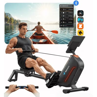 MERACH - Rowing Machines for Home with 51.2" Extended Rail, 16-Level Powerful Magnetic Rower, 350LBS Weight Capacity - Black MERACH - Rowing Machines for Home with 51.2" Extended Rail, 16-Level Powerful Magnetic Rower, 350LBS Weight Capacity - Black