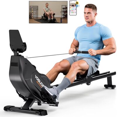 FED Fitness - Magnetic Rowing Machine 350 LB Weight Capacity , Foldable Rower for Home Use with 16-Level Adjustable Resistance - Black FED Fitness - Magnetic Rowing Machine 350 LB Weight Capacity , Foldable Rower for Home Use with 16-Level Adjustable Resistance - Black