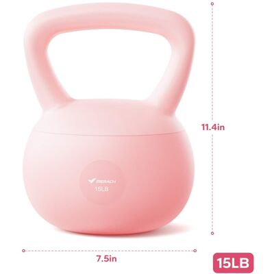 MERACH - Soft Kettlebell for Safe Strength Training Soft Cushioned Horizontal Base - Pink MERACH - Soft Kettlebell for Safe Strength Training Soft Cushioned Horizontal Base - Pink