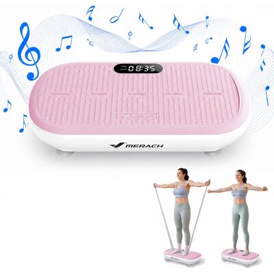 MERACH - Vibration Plate Exercise Machine Intelligent Automatic Speed Change Bluetooth Speaker Silicone Pedals for HomeGym - Pink MERACH - Vibration Plate Exercise Machine Intelligent Automatic Speed Change Bluetooth Speaker Silicone Pedals for HomeGym - Pink