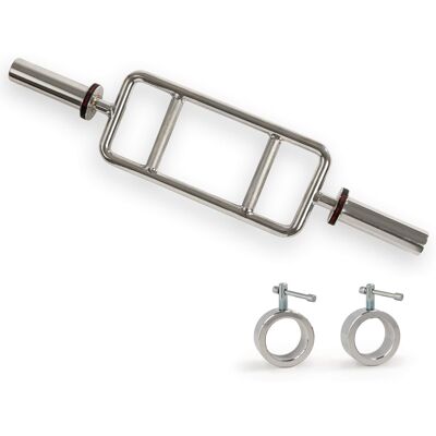 Sunny Health & Fitness - Olympic Tricep Bar with Neutral Grip, 2" Sleeves, Spin-Lock Collars & Chrome Finish - Silver Sunny Health & Fitness - Olympic Tricep Bar with Neutral Grip, 2" Sleeves, Spin-Lock Collars & Chrome Finish - Silver