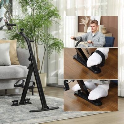 Loheer - Portable Exercise Pedal Bike Seated Leg Exerciser with Adjustable Resistance, Foldable Design, LCD Monitor - Black Loheer - Portable Exercise Pedal Bike Seated Leg Exerciser with Adjustable Resistance, Foldable Design, LCD Monitor - Black