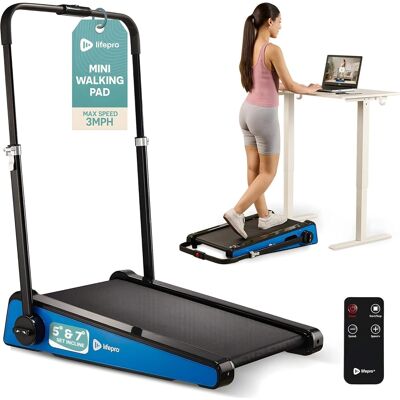 LifePro - PacerMini Walking Pad Treadmill with Incline – Under Desk Mini Treadmill for Home Office – With Handlebar - Blue LifePro - PacerMini Walking Pad Treadmill with Incline – Under Desk Mini Treadmill for Home Office – With Handlebar - Blue