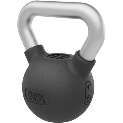 Power Systems - Elite Rubber Kettlebell (15 lb), Premium Rubber Coated Kettlebell for Strength Training - Black Power Systems - Elite Rubber Kettlebell (15 lb), Premium Rubber Coated Kettlebell for Strength Training - Black