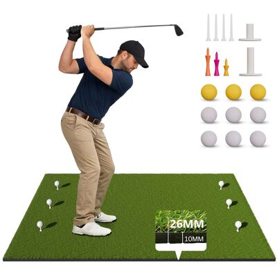 KERDOM - Golf Practice Mat Fairway for Chipping and Swing Training, 5x4 ft Artificial Turf Mat, Includes Accessories & Easy Store - Green KERDOM - Golf Practice Mat Fairway for Chipping and Swing Training, 5x4 ft Artificial Turf Mat, Includes Accessories & Easy Store - Green