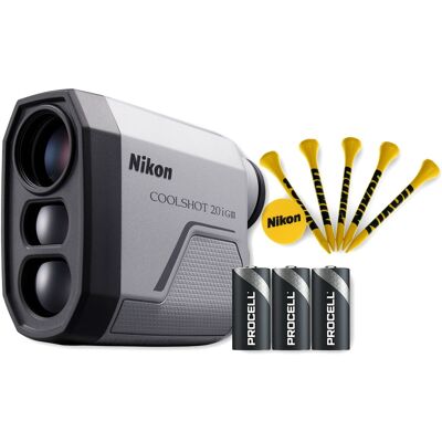 CoolShot 20i GIII 6x20 Golf Laser Rangefinder with Nikon 5 Hardwood Construction Golf Tees CoolShot 20i GIII 6x20 Golf Laser Rangefinder with Nikon 5 Hardwood Construction Golf Tees