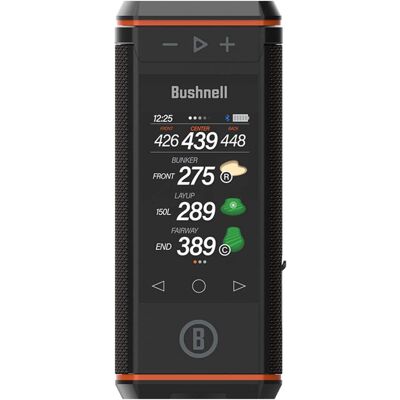 Bushnell - Wingman HD GPS Enabled Golf Rangefinder Bluetooth Speaker with Audio and Visual Distances, Magnetic Grip, and Power Bank - Black/Orange Bushnell - Wingman HD GPS Enabled Golf Rangefinder Bluetooth Speaker with Audio and Visual Distances, Magnetic Grip, and Power Bank - Black/Orange